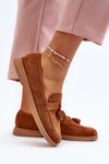 Women's Suede Moccasins Camel Dansitu