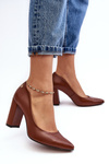Leather Heels on a Stiletto Laura Messi 2624/237 Brown