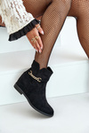 Womens Ankle Boots On Hidden Wedge Made Of Eco Suede Black Ofcorna