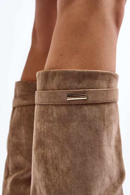 Kozaki Na Ukrytym Koturnie Damskie Beżowe Pattia 9623A-1