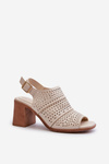 Openwork Sandals Sergio Leone SK872 Beige-Gold