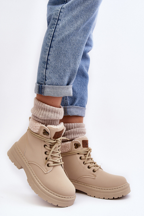 Trapery Damskie Skóra Kożuch Camel Lynnvia MD8670-2