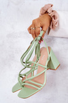 Classic Sandals On High Heel Green Lucetta