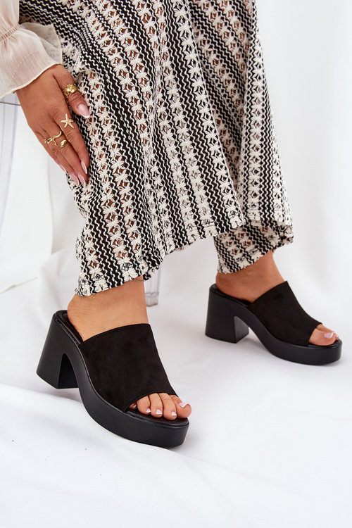 Women's Heeled And Platform Sandals Black Omeisa