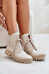 Women's Boots Made Of Natural Leather Light Beige Zazoo