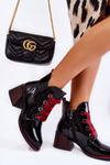 Lacquered Warm Lace-up Boots Black Tove