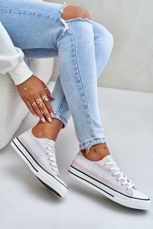 Damskie Trampki Ozdobione Cekinami Multikolor Nolrina