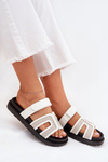 Women's Platform Slippers With Velcro White Kovira