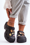 Women's Foam Slippers Crocs With Ornaments Black Marlett