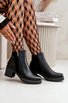 Women's Eco Leather Ankle Boots With Heel Insulated Black Revianna