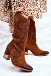 Women’s Boots On High Heel Leather Cognac High Rosemary