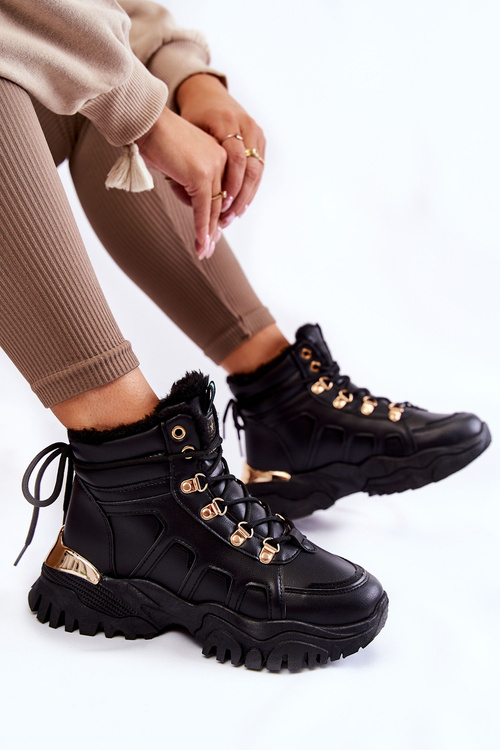 Women's Warm Boots On The Platform Black Ofelia