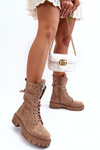 Suede Boots With Jewelry Decoration Workery Dark Beige Marx