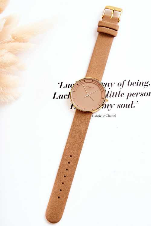 Women's Analog Suede Watch Without Nickel Ernest Beige