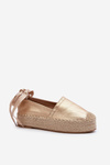Women's Lace-Up Espadrilles on Platform with Woven Gold Tailesse
