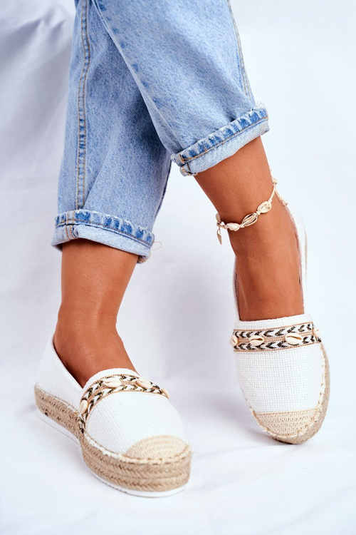 Women's Platform Espadrilles Linen White Mindi