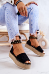 Espadrilles Sandals On The Platform Black Jeannie