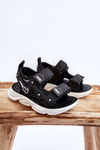 Boys Velcro Sandals Black And White Tobias 