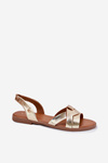 Flat Ladies Sandals Made Of Eco Leather Gold Illoria
