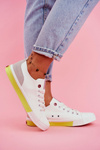 Women's Sneakers Cross Jeans White Yellow FF2R4042C