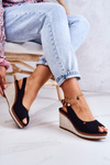 Women's Comfortable Sandals With Buckle Black Thallas