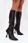 Women's Knee-High Heeled Boots Black Vionette