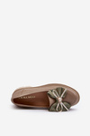 Women's Leather Moccasins with Bow Laura Messi 2787 Beige