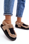 Women's Slippers with Fur Black Sailey