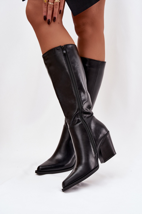Women's Platform Boots with Lining Black Katelle