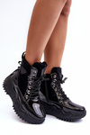 Women's Padded Boots on a Massive Platform Black Lanleh