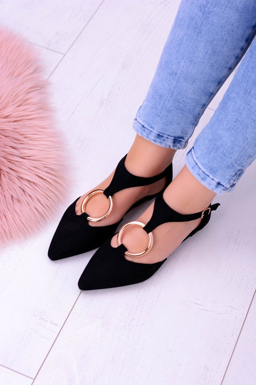 Black Suede Ciao Pointed Ballerinas