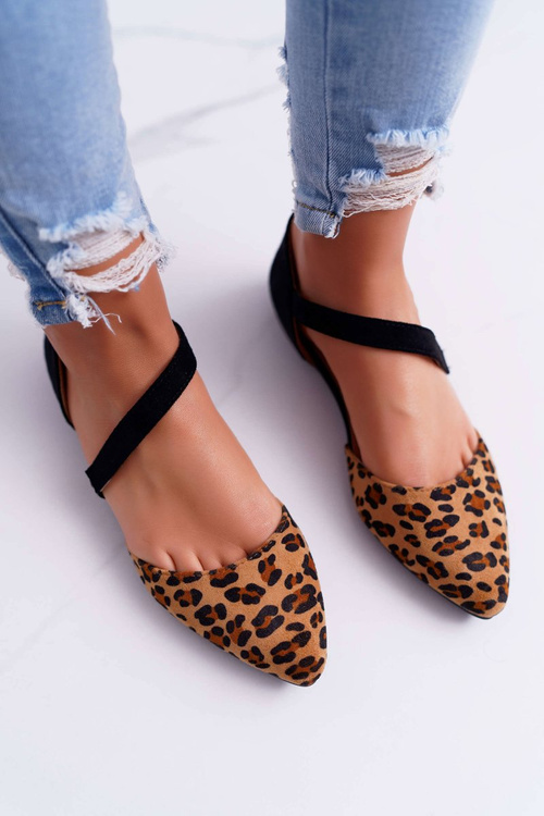 Lu Boo Ballerinas Pointed Suede Leopard Carana