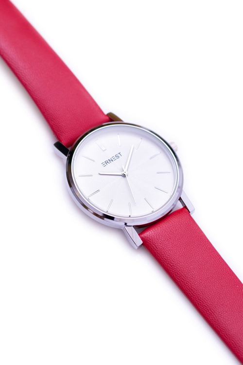 Women's Red Watch Ernest Vega Silver Envelope