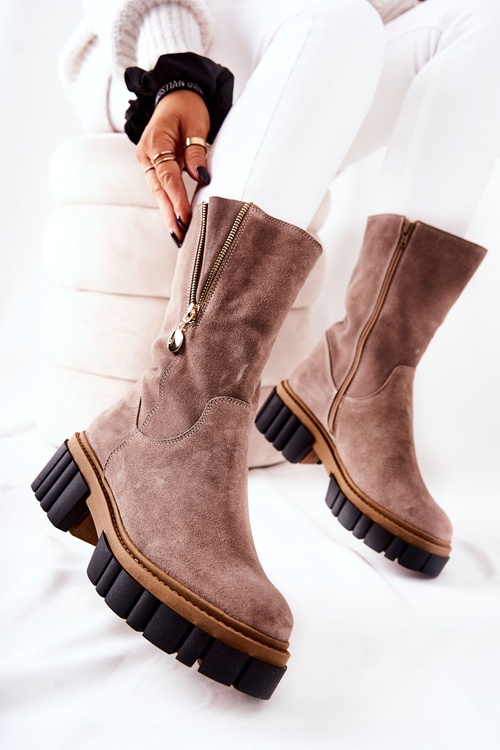 Leather Boots Cappucino Souffle