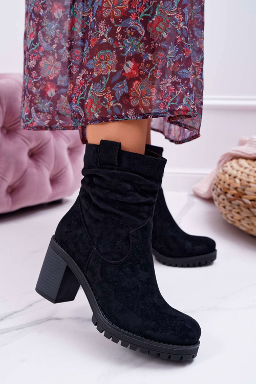 Women's Stiletto Boots Suede Black Celma
