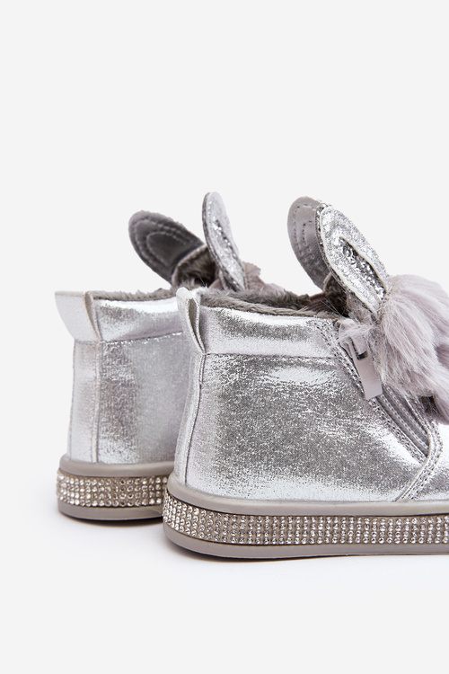 Children's Snow Boots with Zip Silver Mothia