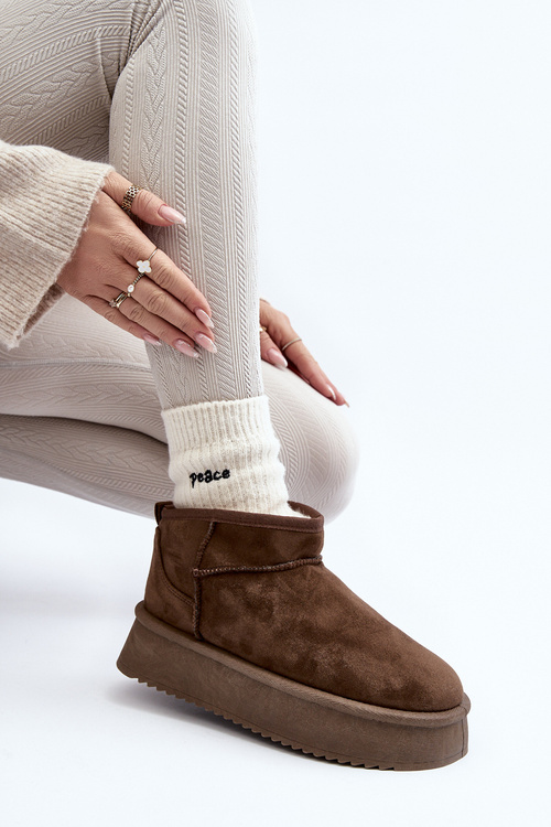 Women's Snow Boots with Chunky Sole Dark Green Caliksa