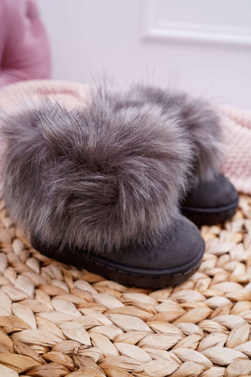 Children's Boots Snow Boots With Fur Grey Ariana