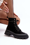 Women's Lace-up Trapery Boots Black Gordts