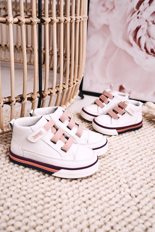 Children's High Sneakers With Welt White Pink Baxter