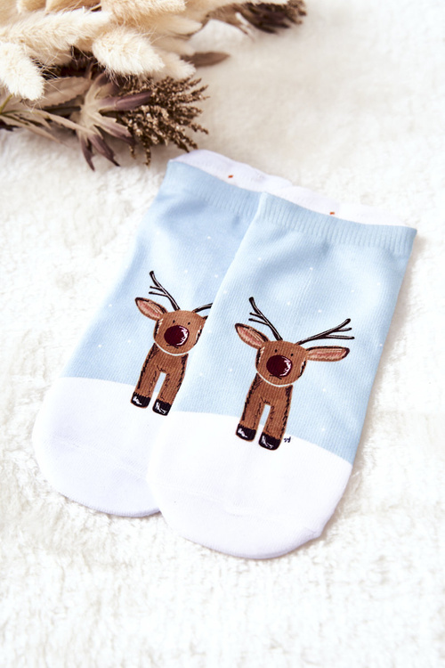 Skarpetki Stopki Renifer Zielono-Biały