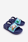 Light Children's Slides Sandals With Animal Motif navy blue Rico 