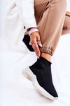Women's High Cloth Sport Shoes Black Nolly