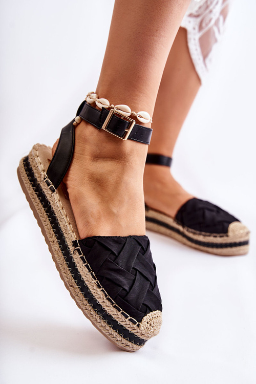 Espadryle Sandały Damskie Platforma Czarne Susane