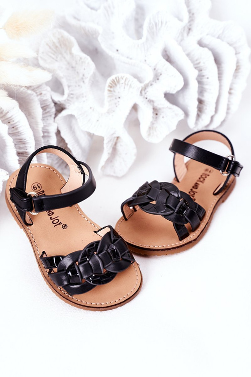 Children's Sandals With Snake Pattern Black Baxlee
