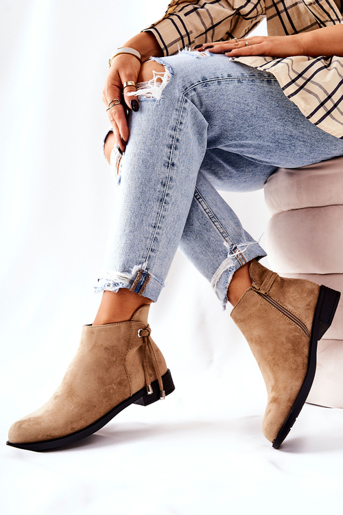 Women's boots suede Beige Numbero