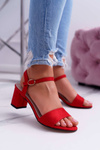 Women's Suede Red Galisa Sandals