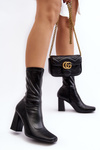Women's ankle boots with square toe and stiletto heel black Glavina