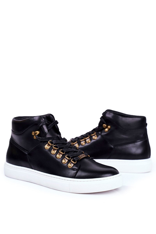 Men's Sneakers Leather Shoes GOE Black GG1N3009