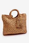 Women's Handbag With Fringes Beige